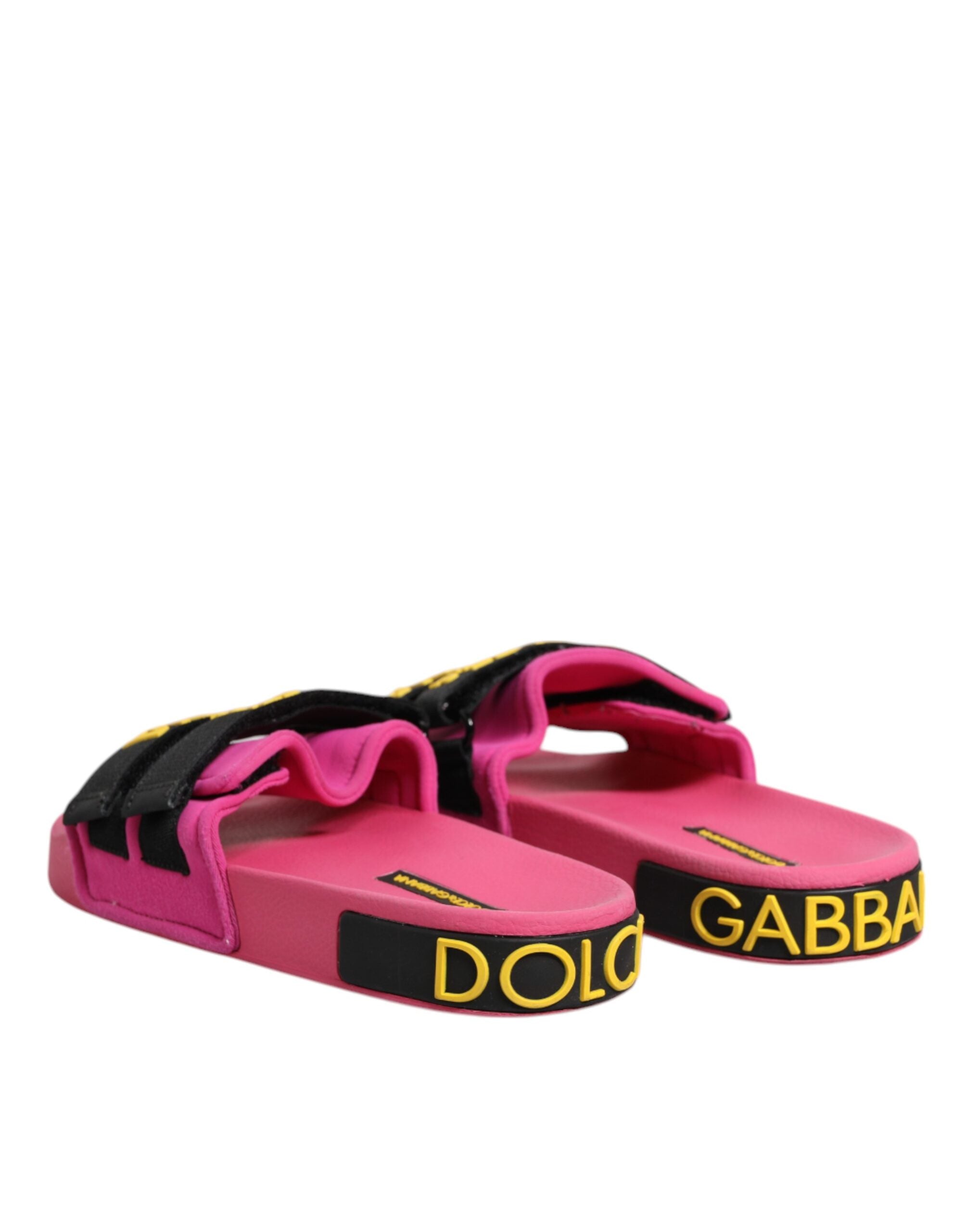Dolce & Gabbana Fuchsia Neopren Rutschen Flats Beachwear Schuhe