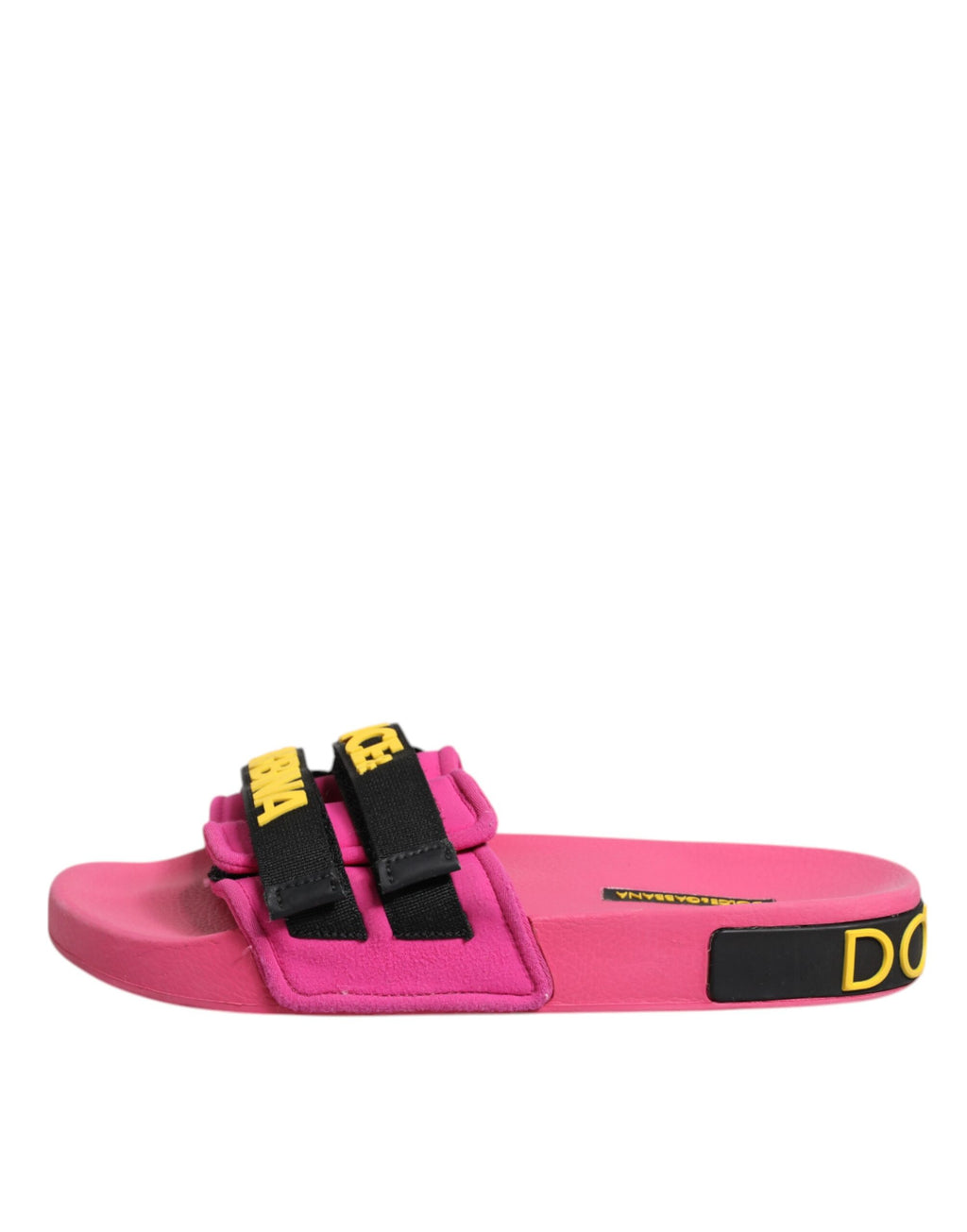 Dolce & Gabbana Fuchsia Neopren Rutschen Flats Beachwear Schuhe