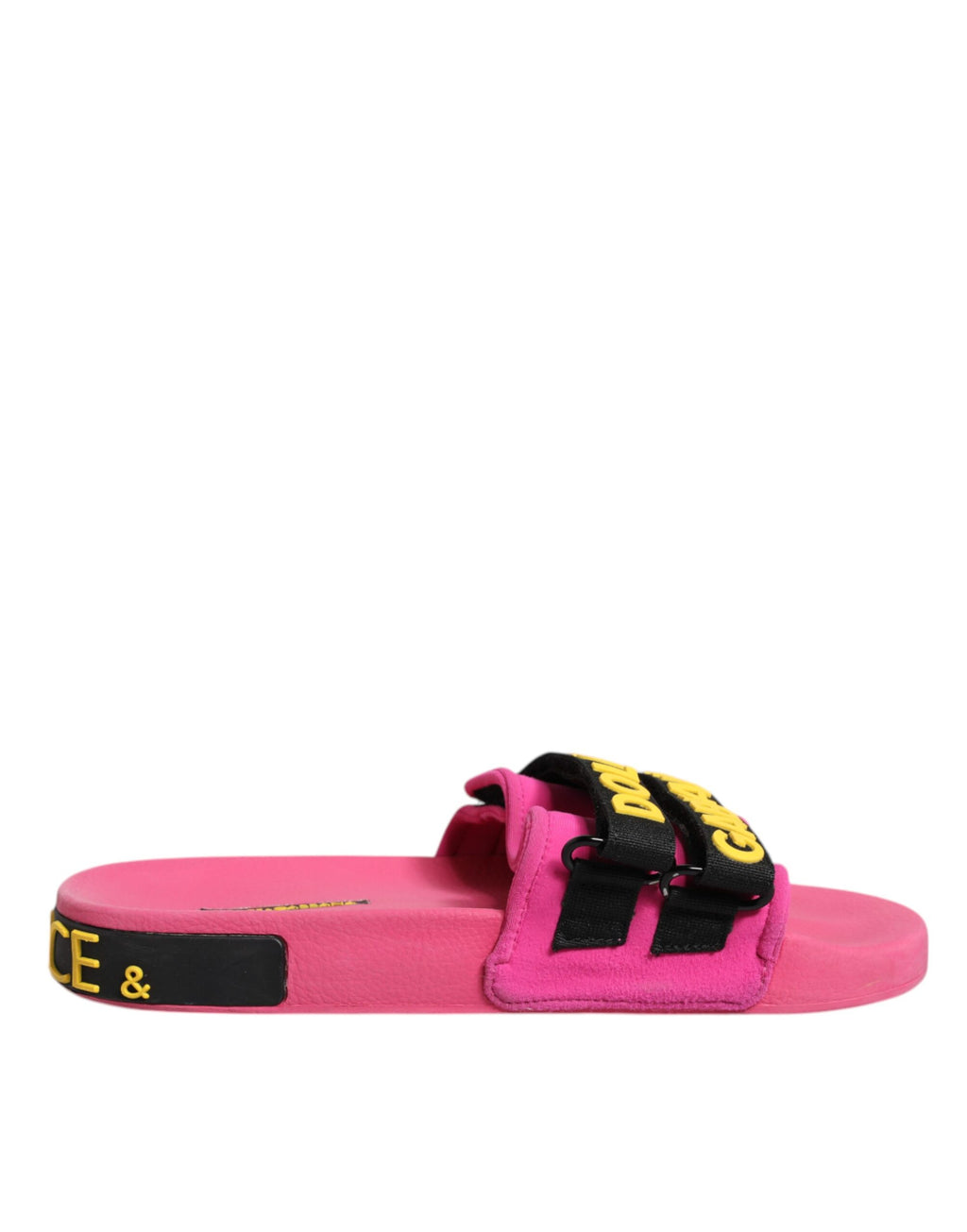 Dolce & Gabbana Fuchsia Neopren Rutschen Flats Beachwear Schuhe