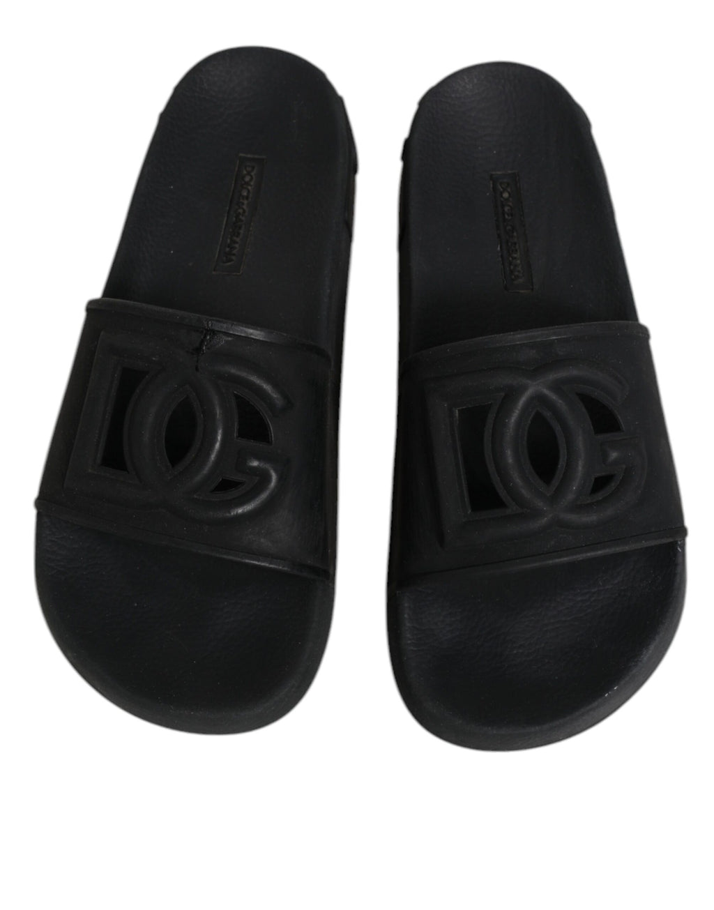 Dolce & Gabbana Schwarze Gummirutsche Sandalen Strandbekleidung Schuhe