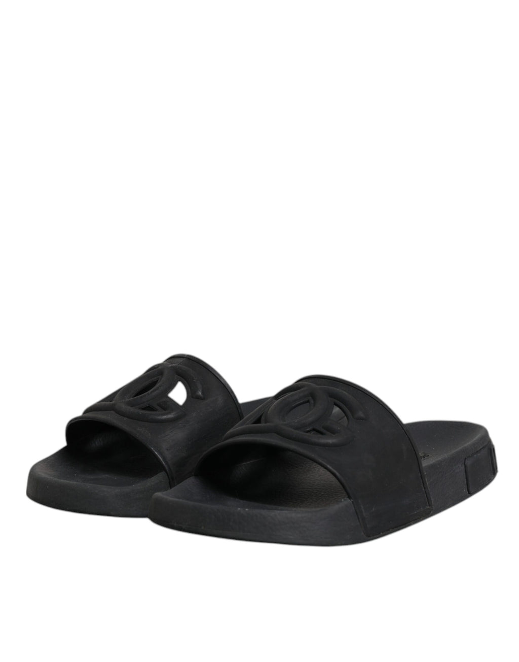 Dolce & Gabbana Schwarze Gummirutsche Sandalen Strandbekleidung Schuhe