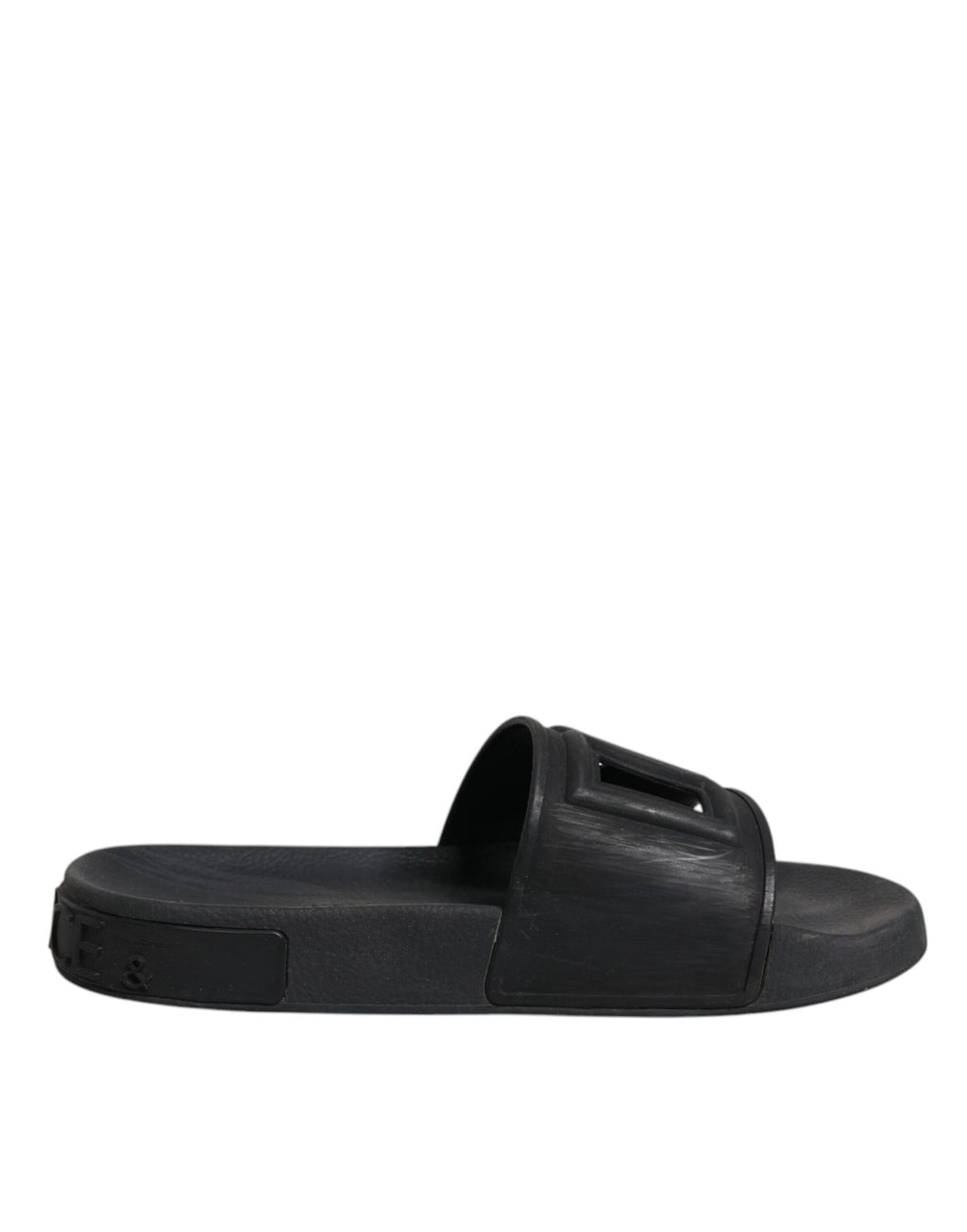 Dolce & Gabbana Schwarze Gummirutsche Sandalen Strandbekleidung Schuhe