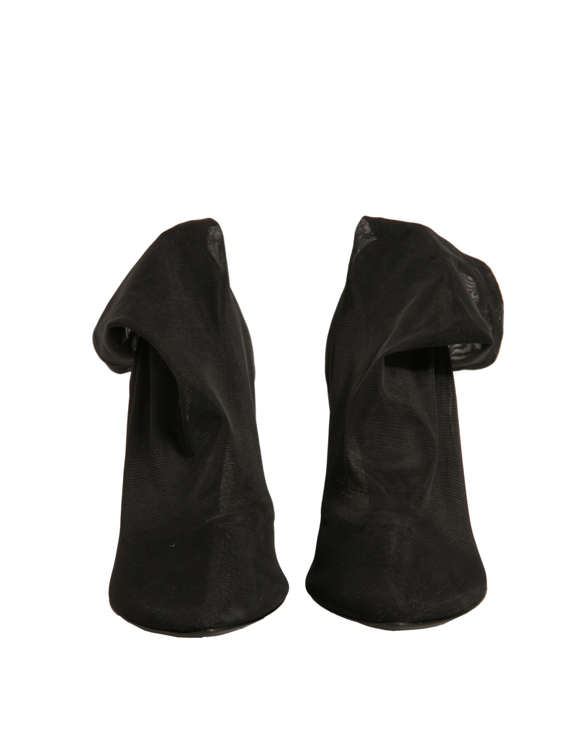 Dolce & Gabbana Schwarz Seide Mesh Socke Stil Heels Stiefel Schuhe