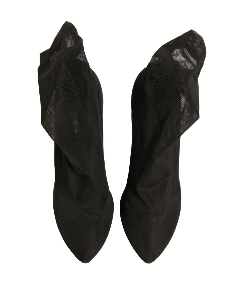 Dolce & Gabbana Schwarz Seide Mesh Socke Stil Heels Stiefel Schuhe