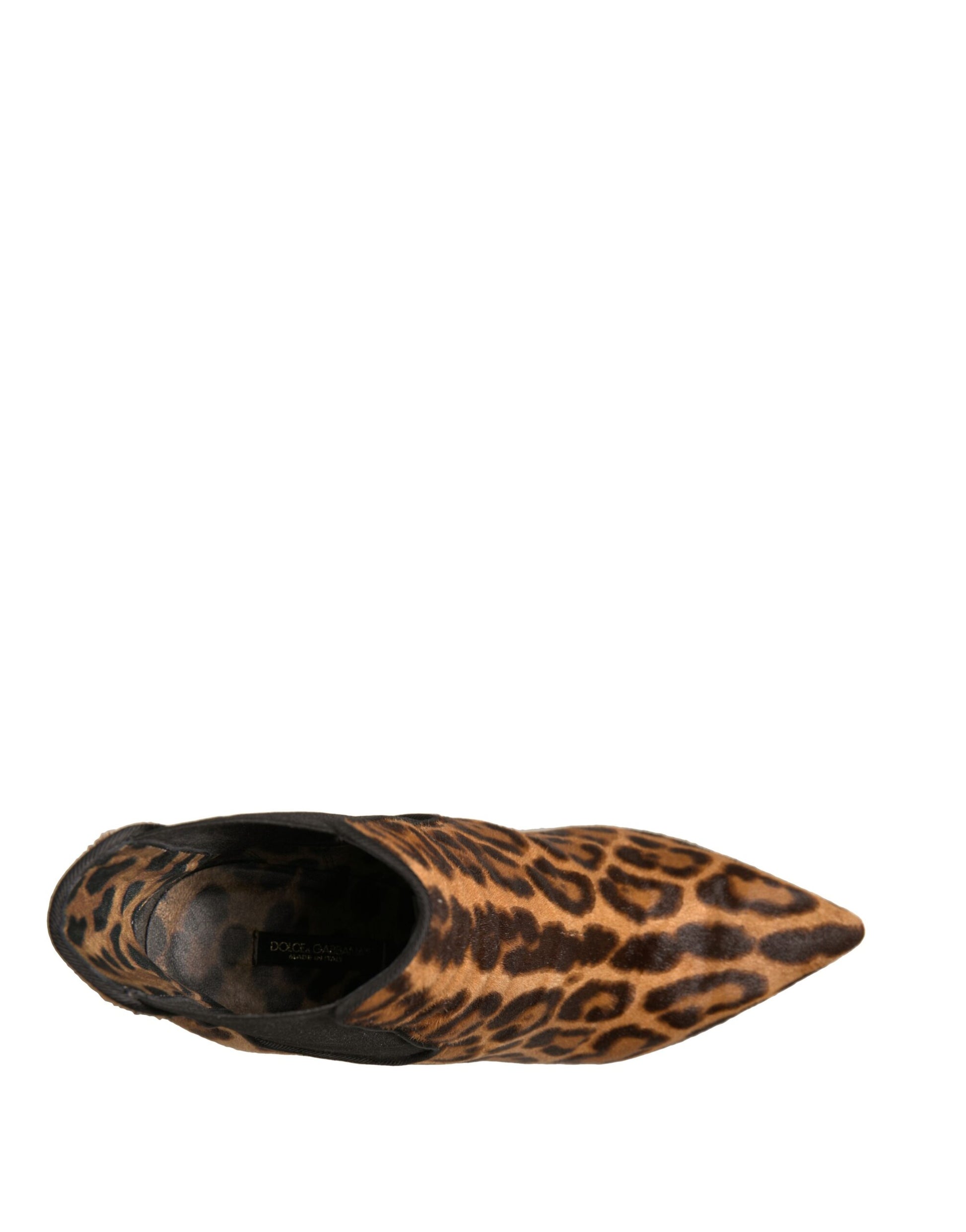 Dolce & Gabbana Braun Leopard Leder Stretch Heels Stiefel Schuhe