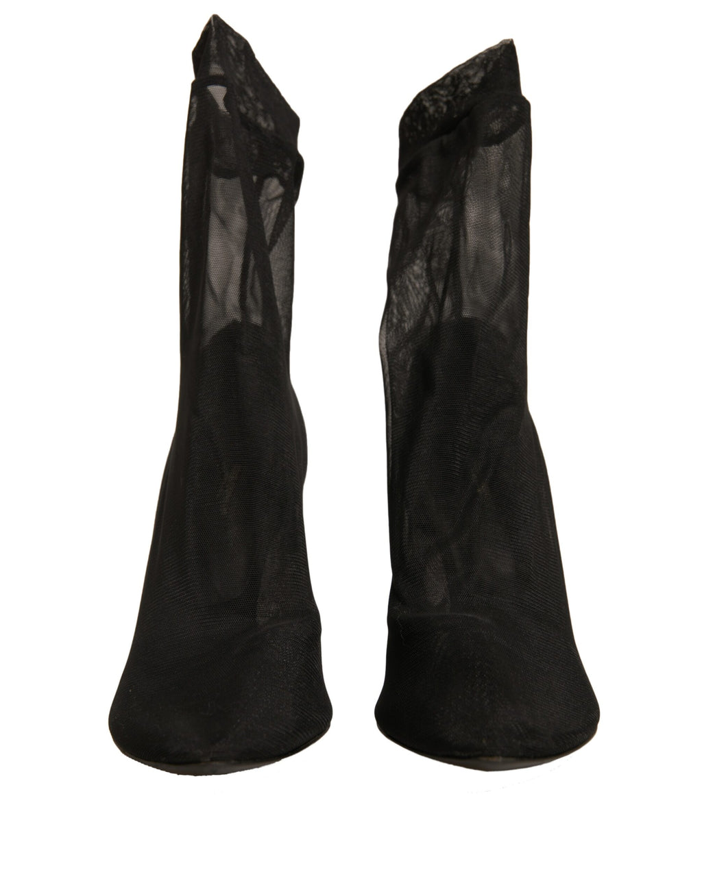 Dolce & Gabbana Schwarz Seide Mesh Socke Stil Heels Stiefel Schuhe