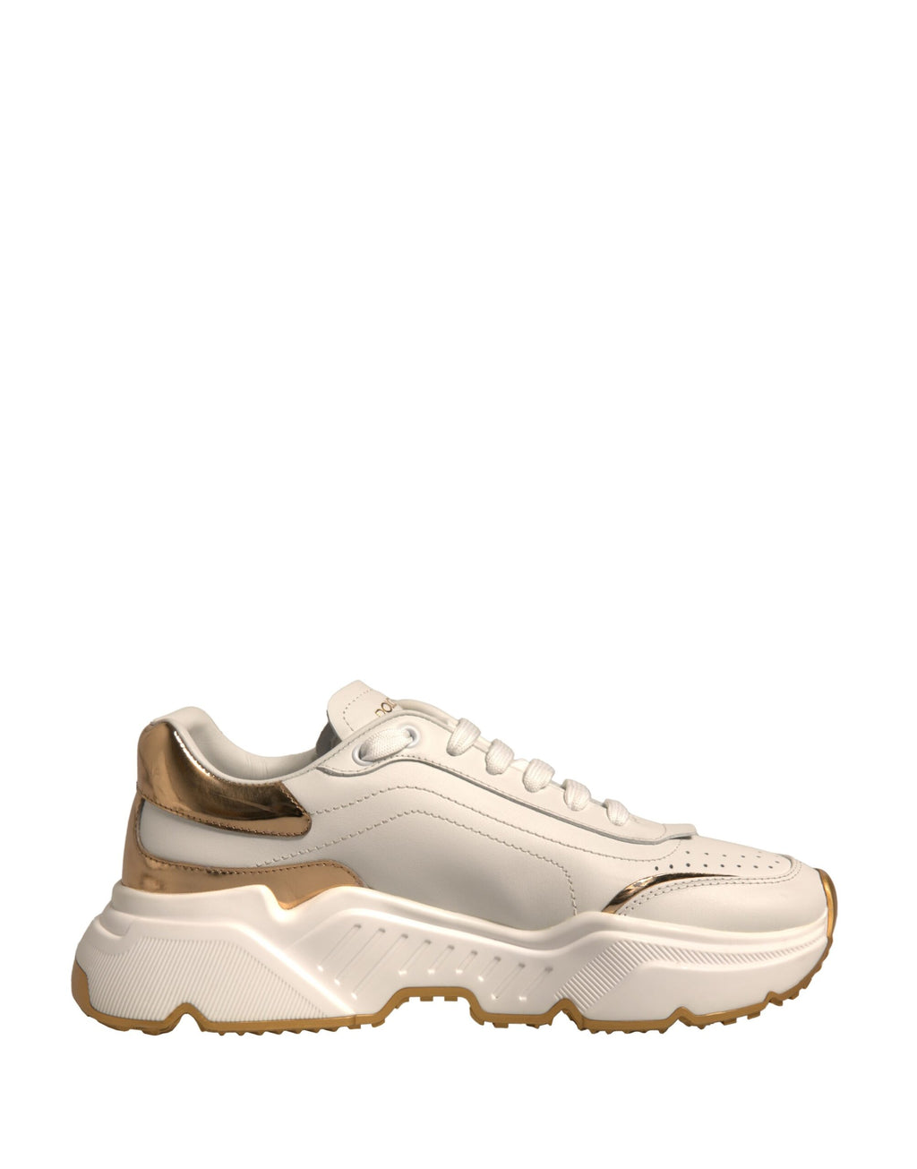 Dolce & Gabbana Weiß Gold Daymaster Low Top Turnschuhe Schuhe