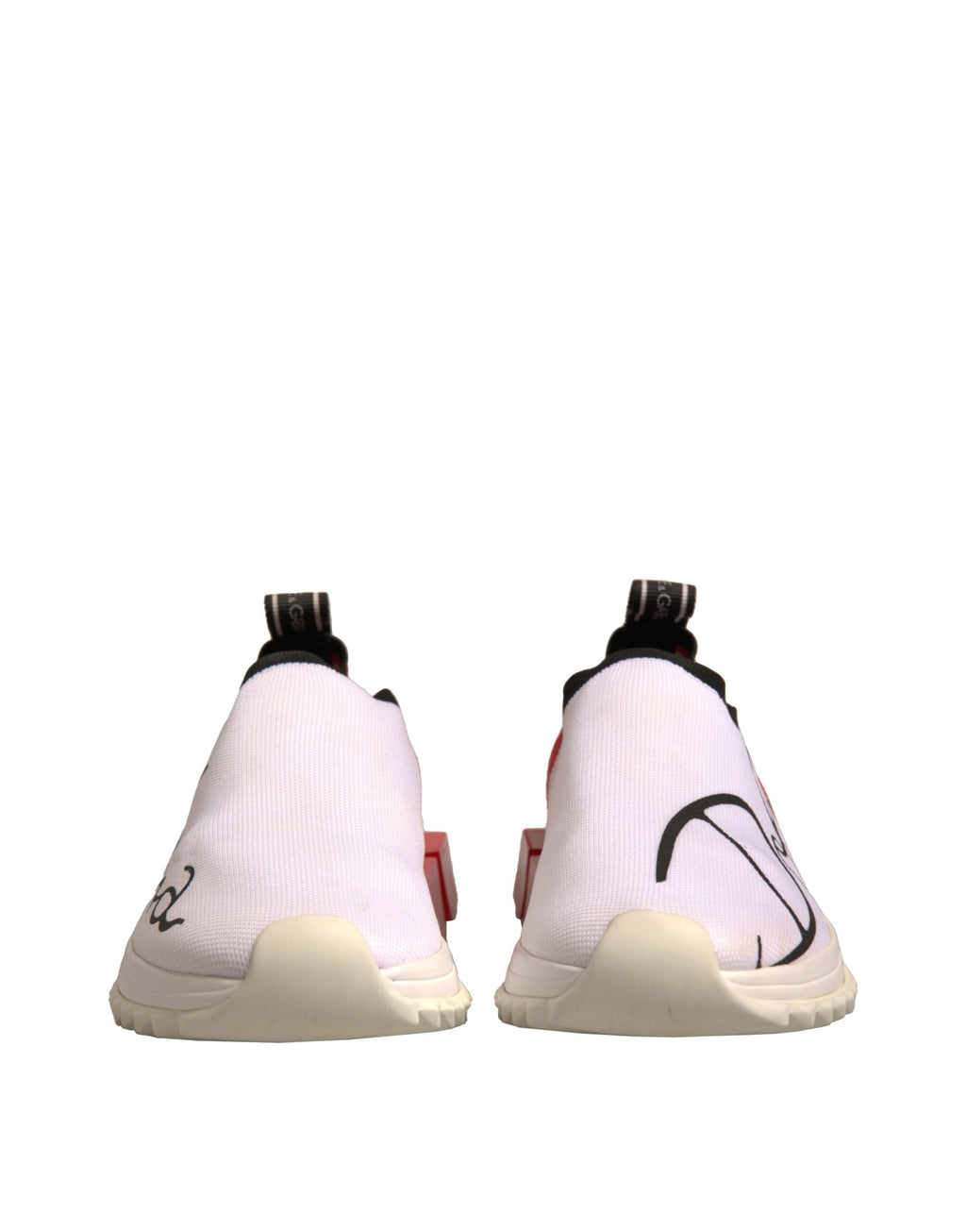 Dolce & Gabbana Weiß Rot Low Top Sorrento Turnschuhe Schuhe