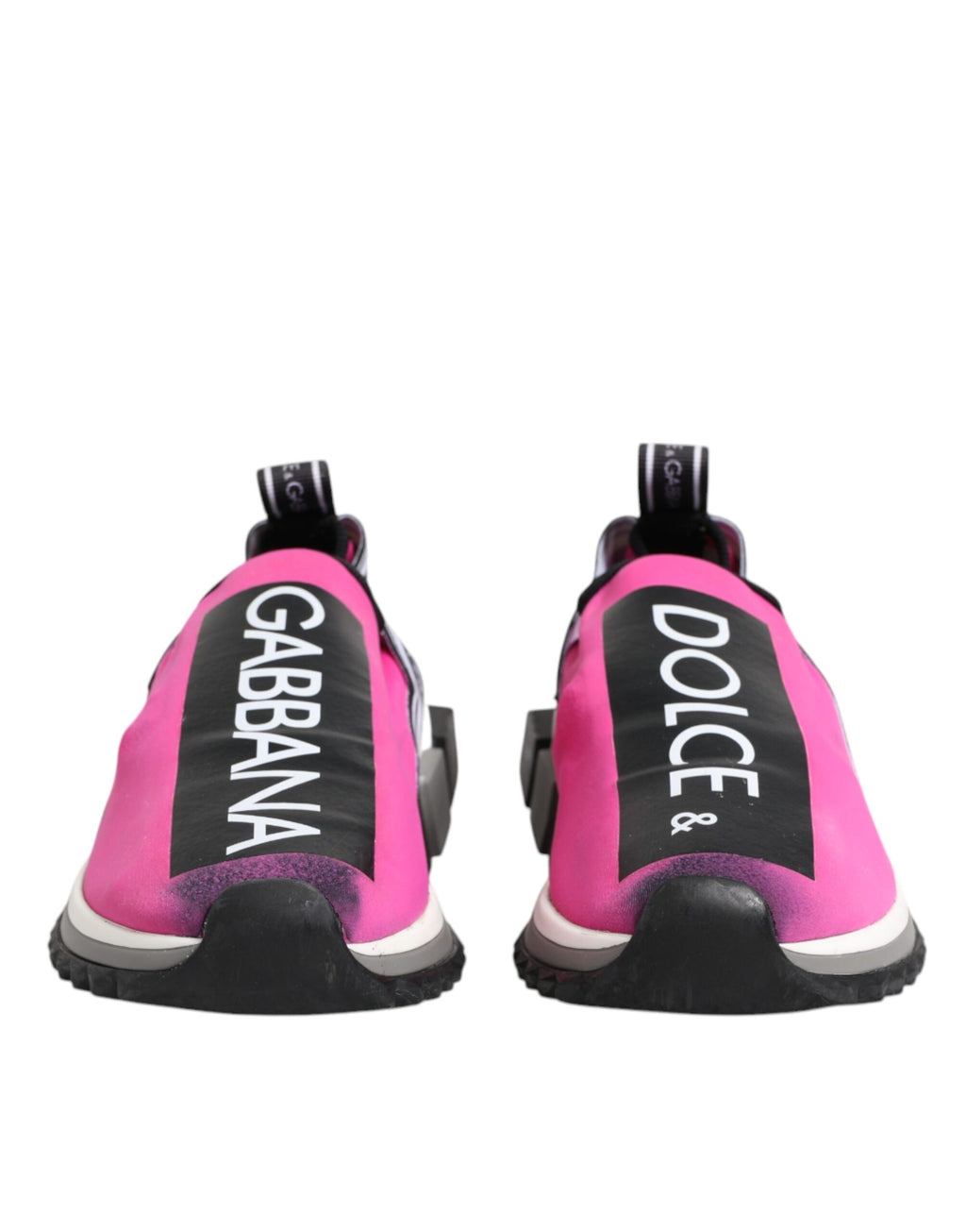 Dolce & Gabbana Fuchsia Weiß Slip On Sorrento Turnschuhe Schuhe