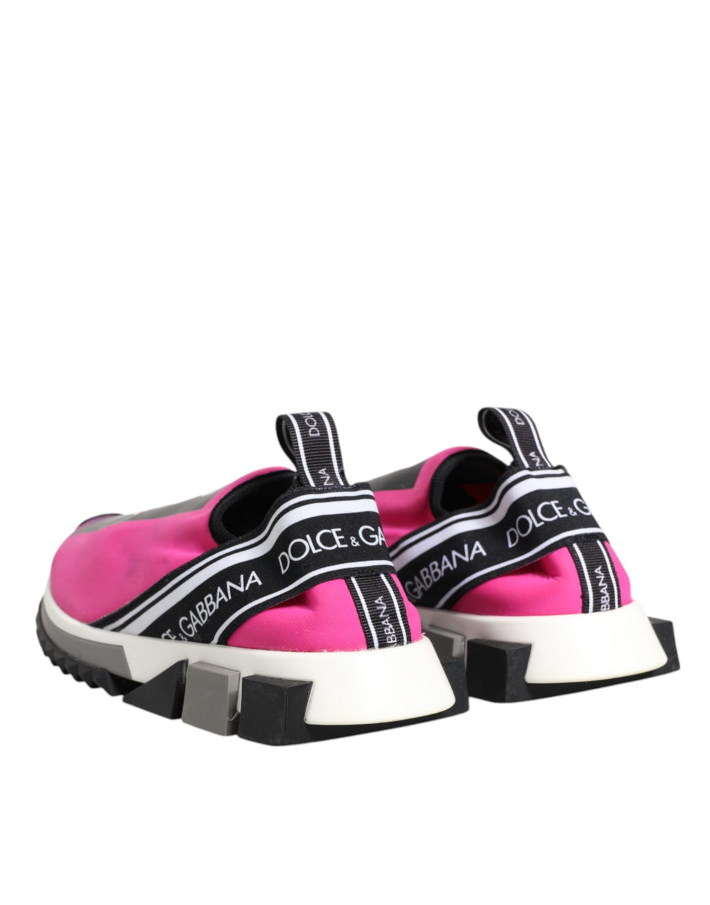 Dolce & Gabbana Fuchsia Weiß Slip On Sorrento Turnschuhe Schuhe
