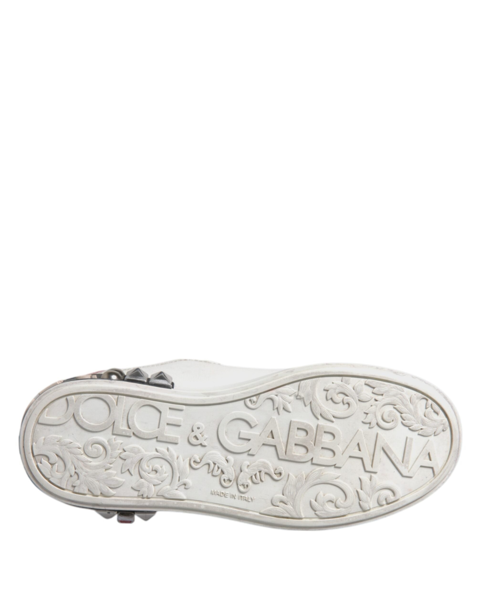 Dolce & Gabbana Weiß Pailletten Kristall Low Top Turnschuhe Schuhe