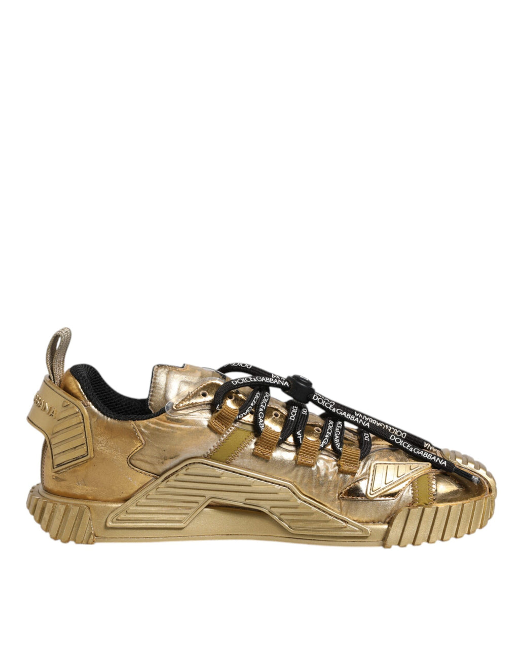 Dolce & Gabbana Gold Stretch Lace Up NS1 Turnschuhe Schuhe