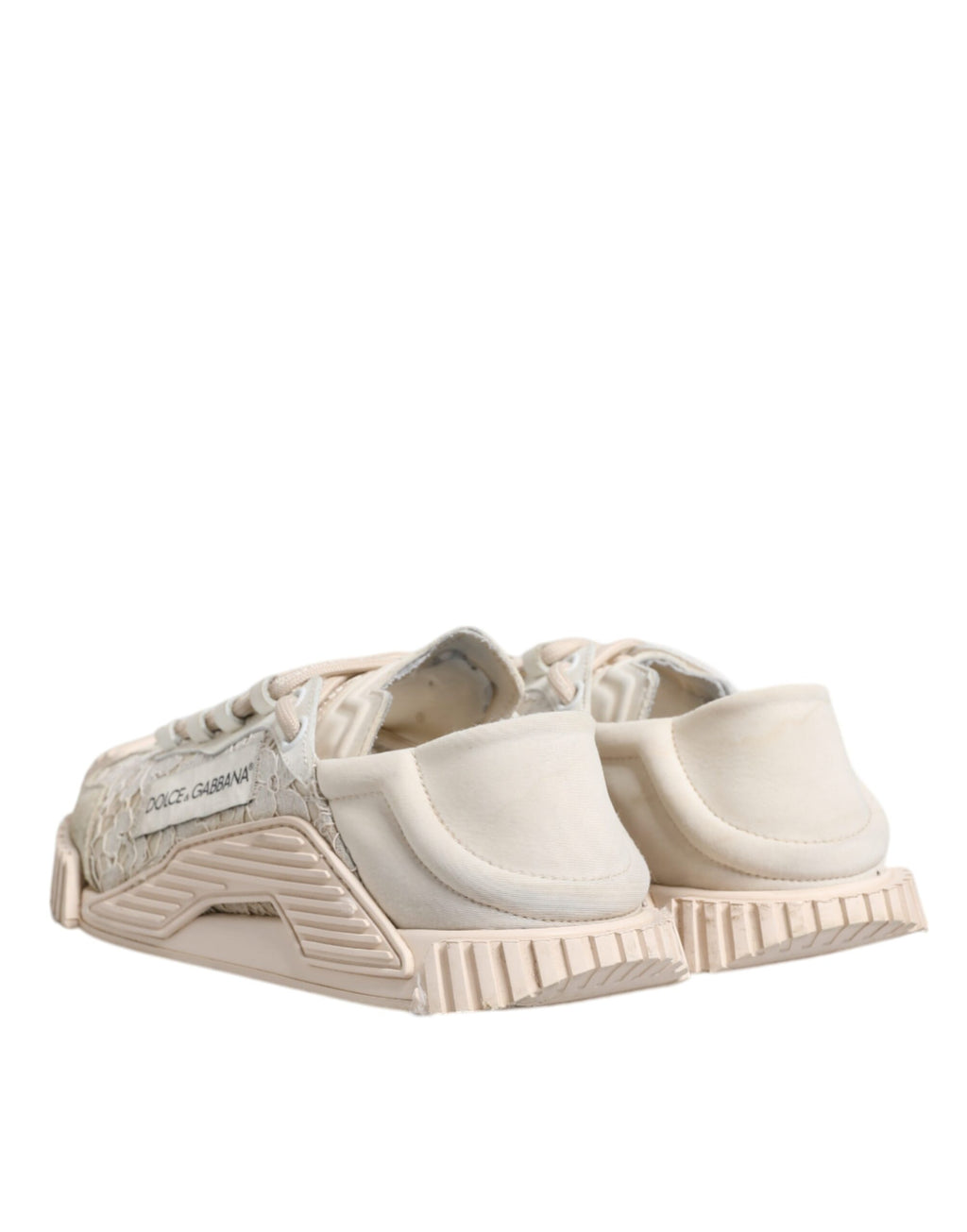 Dolce & Gabbana Weiß Spitze NS1 Low Top Sneaker Sportschuhe