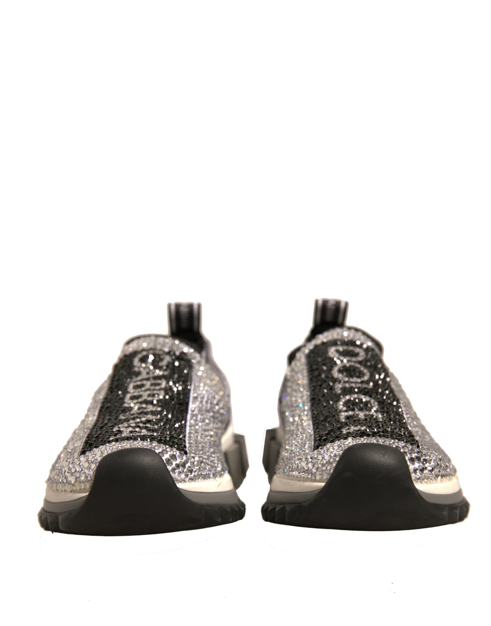 Dolce & Gabbana Silber Strass Sorrento Turnschuhe Schuhe