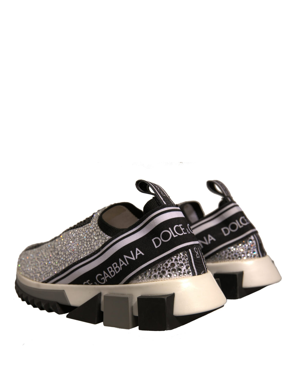 Dolce & Gabbana Silber Strass Sorrento Turnschuhe Schuhe