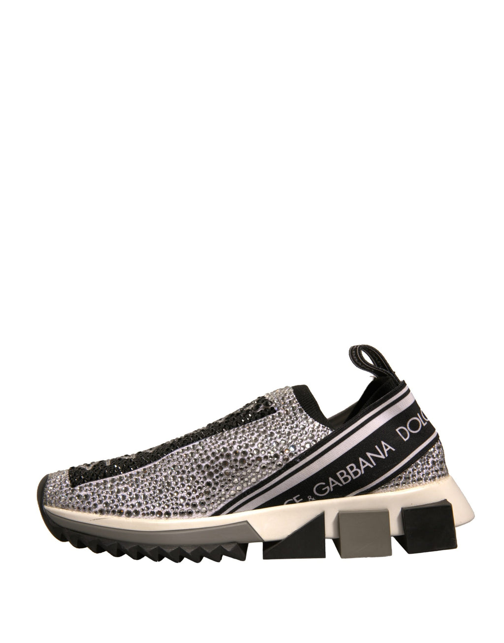 Dolce & Gabbana Silber Strass Sorrento Turnschuhe Schuhe