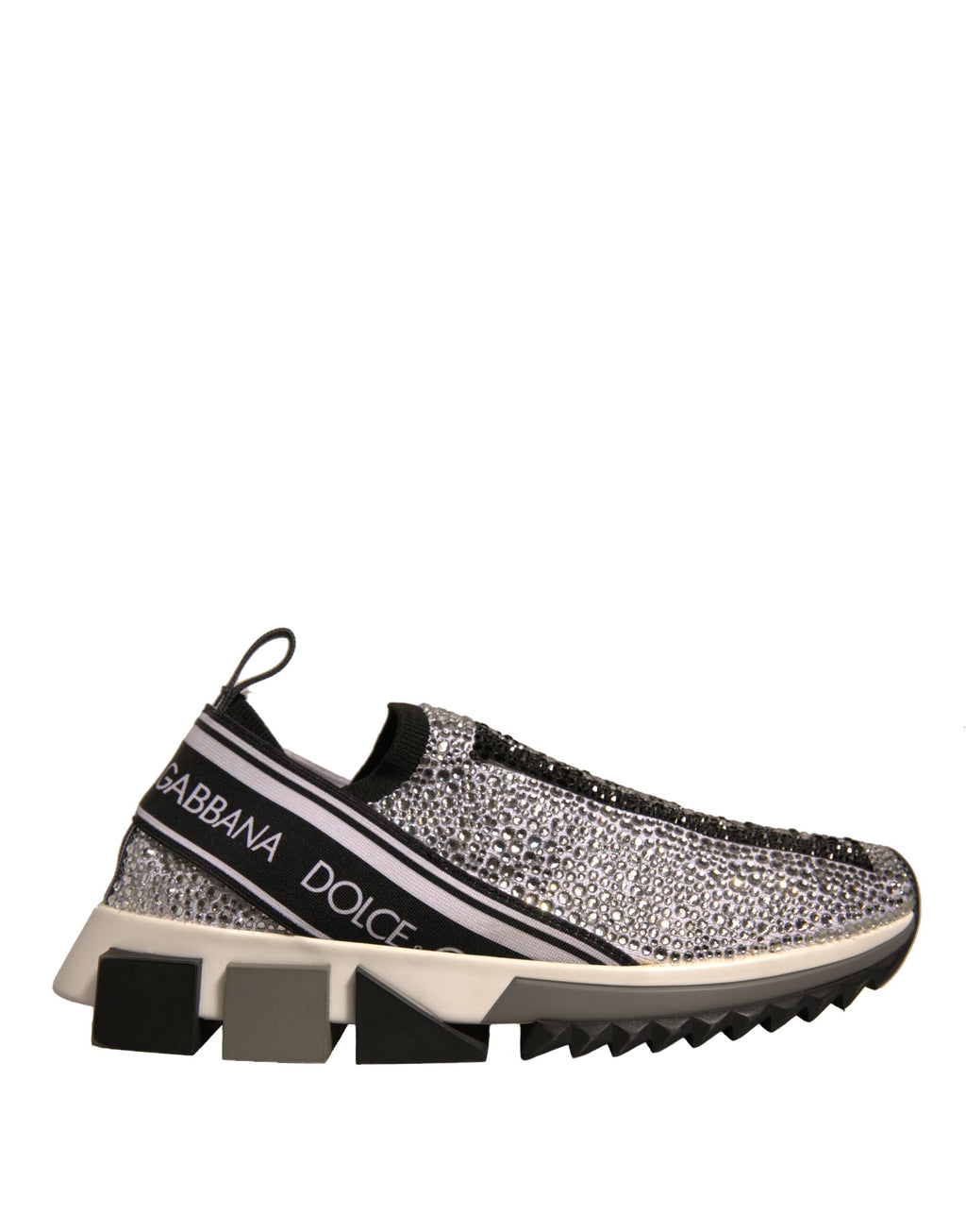 Dolce & Gabbana Silber Strass Sorrento Turnschuhe Schuhe