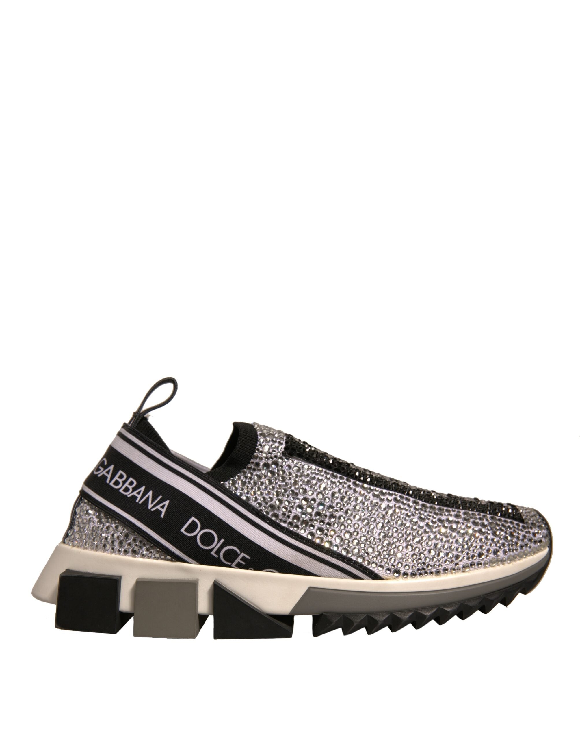 Dolce & Gabbana Silber Strass Sorrento Turnschuhe Schuhe