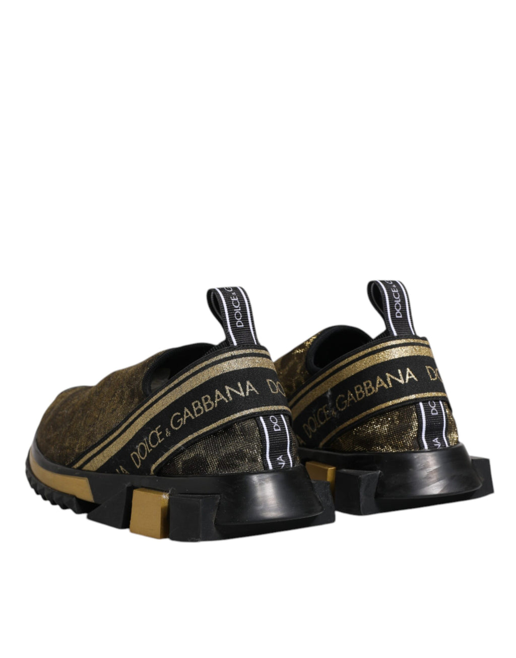 Dolce & Gabbana Gold Glitter Leopard Sorrento Sneakers Schuhe