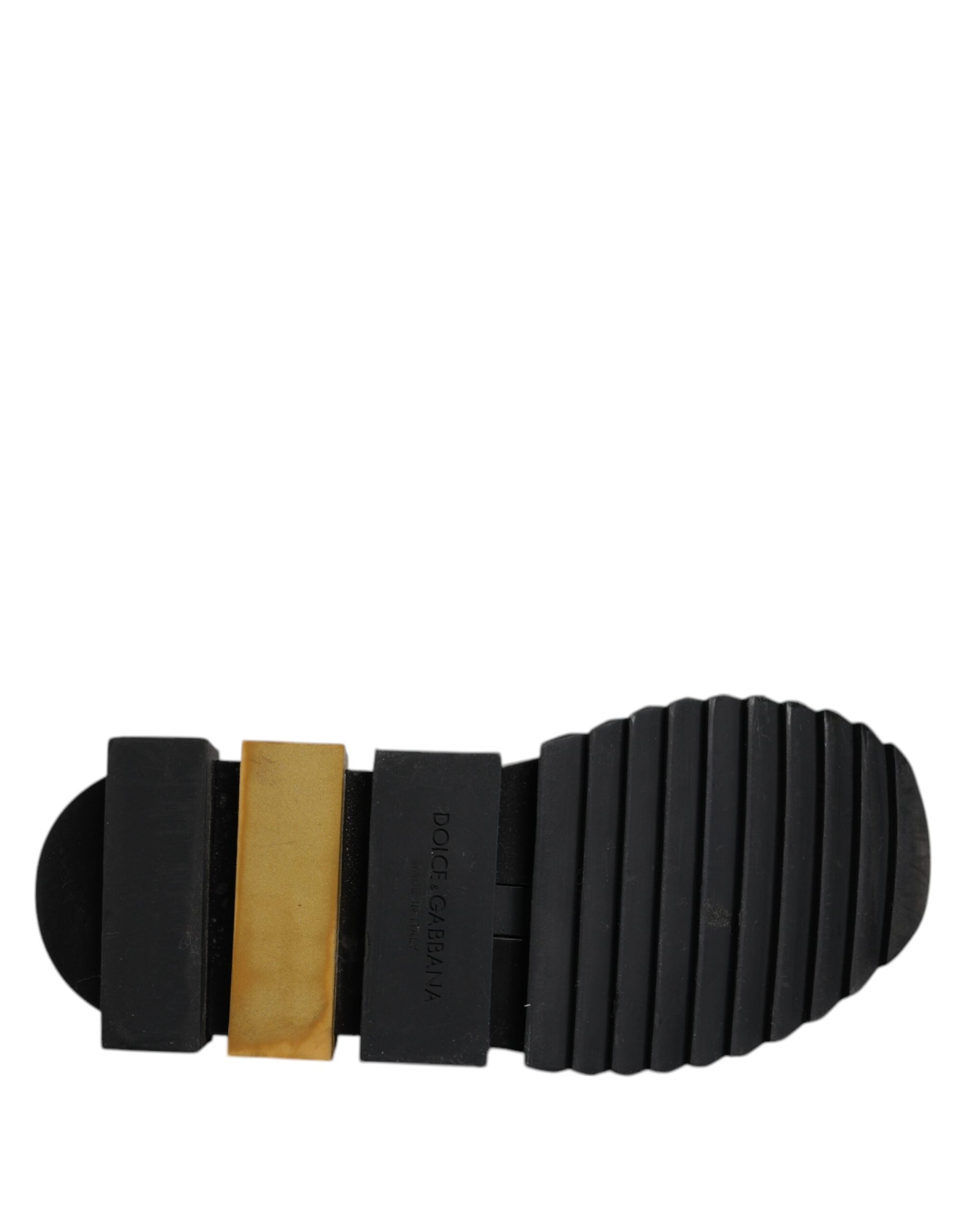 Dolce & Gabbana Gold Glitter Leopard Sorrento Sneakers Schuhe