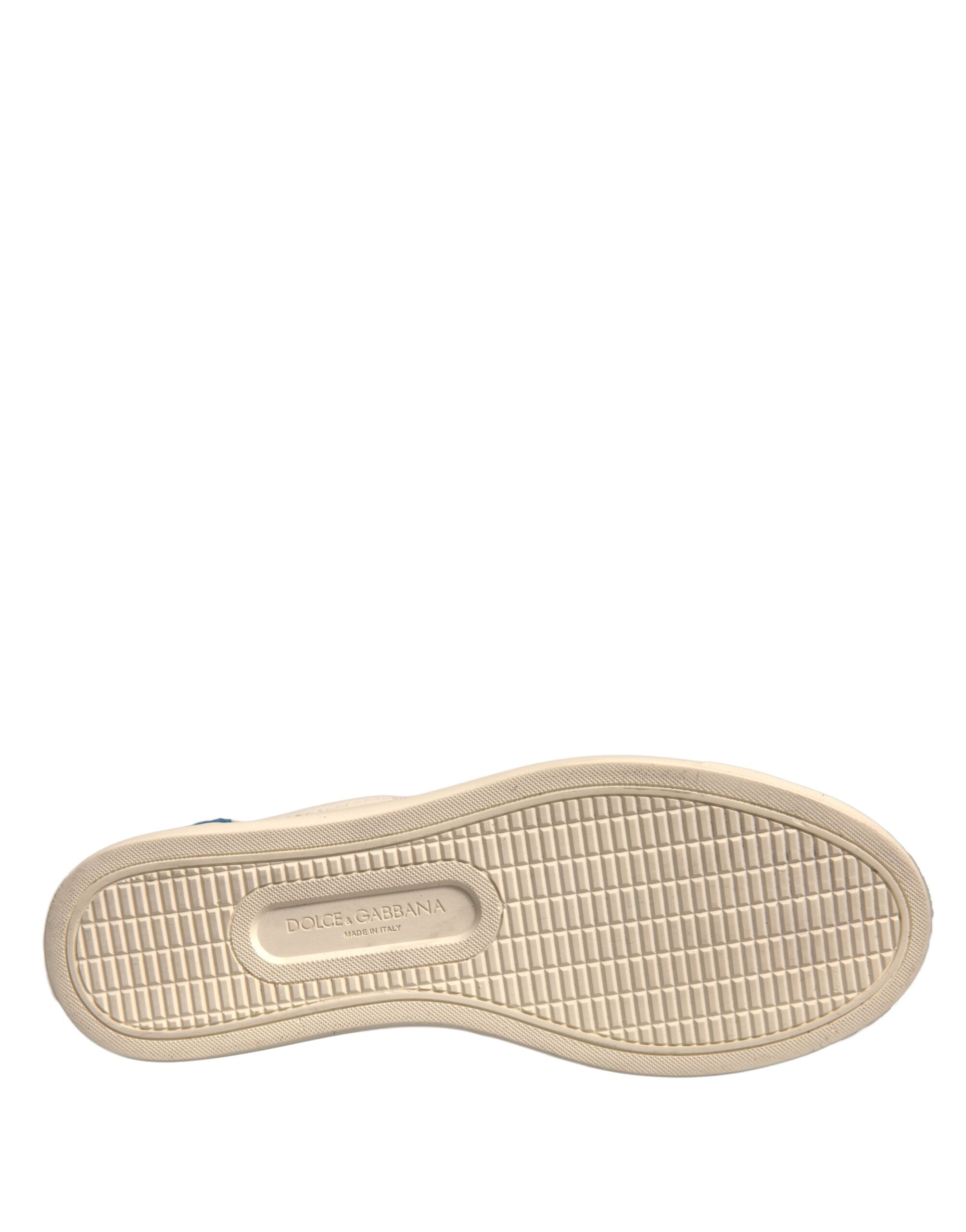 Dolce & Gabbana Weiß Wildleder Leder Low Top Turnschuhe Schuhe