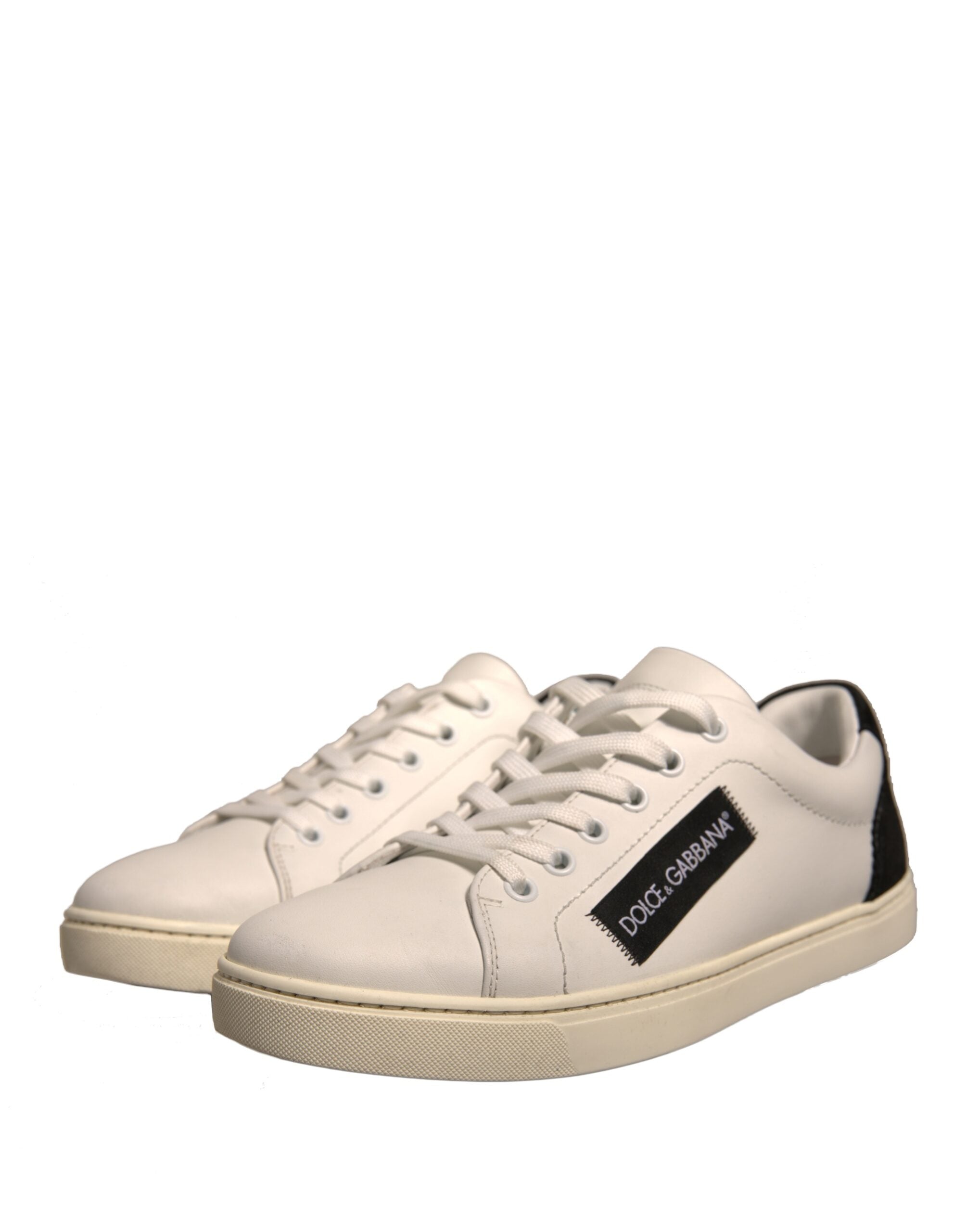 Dolce & Gabbana Weiß Wildleder Leder Low Top Turnschuhe Schuhe