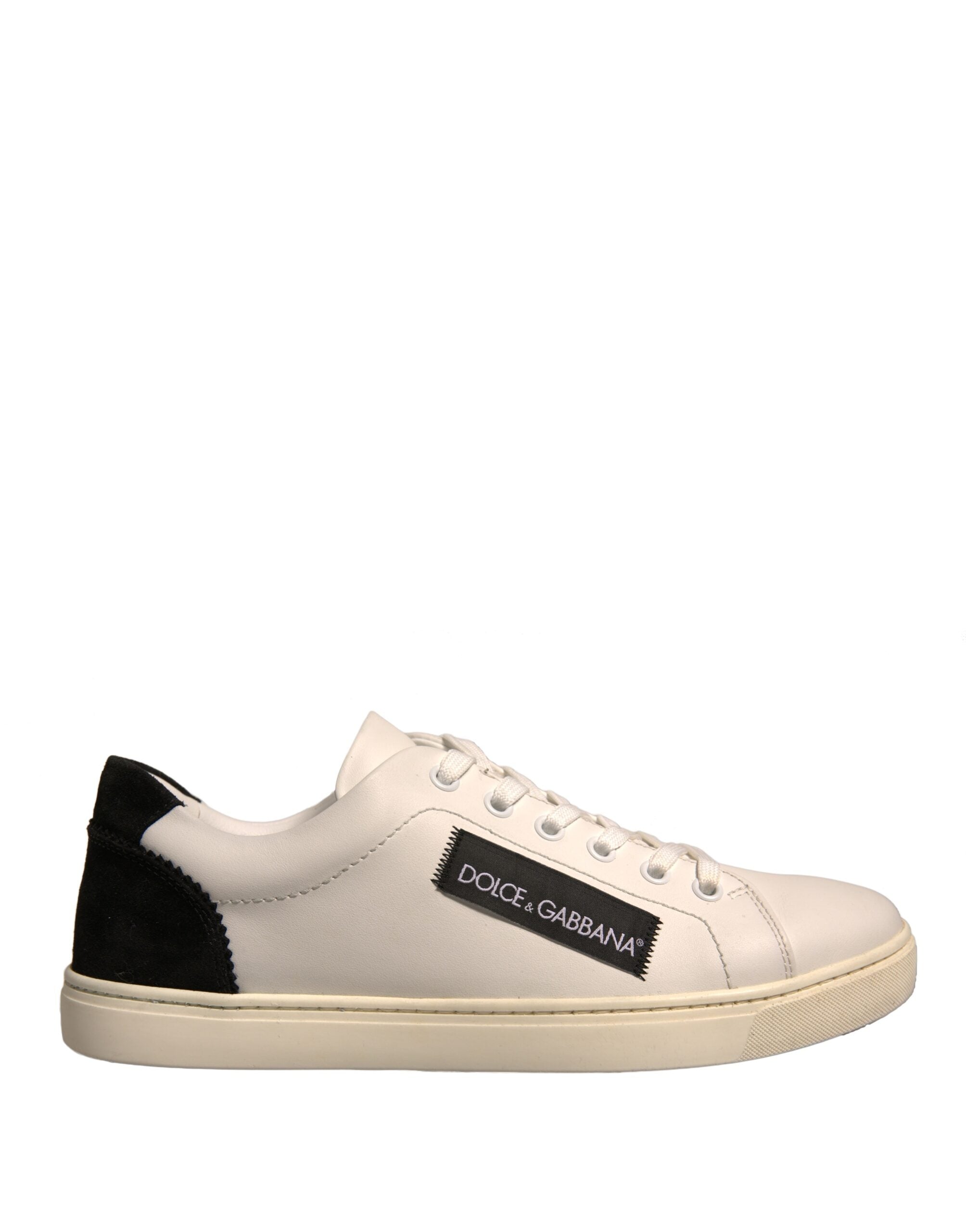 Dolce & Gabbana Weiß Wildleder Leder Low Top Turnschuhe Schuhe
