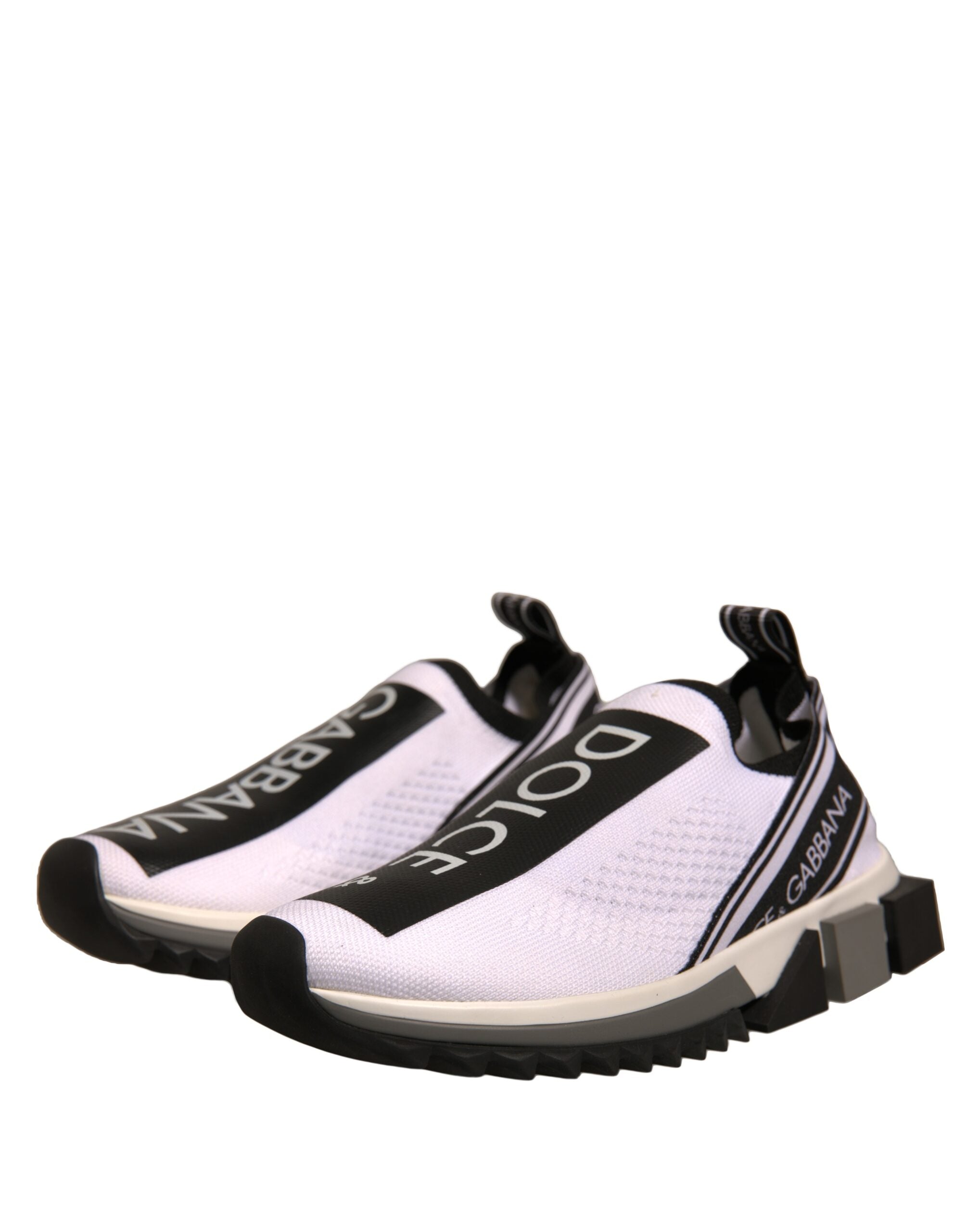 Dolce & Gabbana Weiß Schwarz Slip On Sorrento Sneakers Schuhe