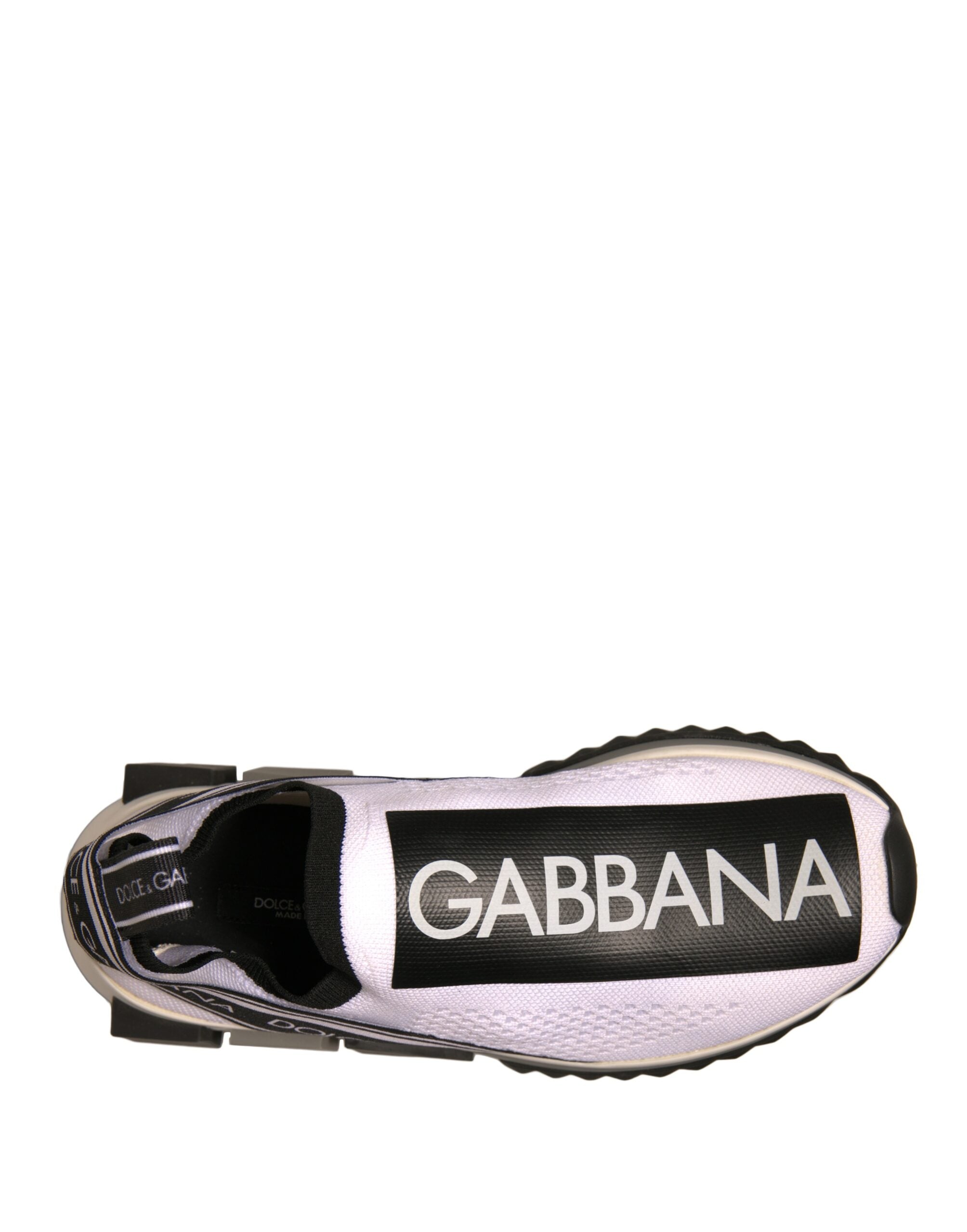 Dolce & Gabbana Weiß Schwarz Slip On Sorrento Sneakers Schuhe