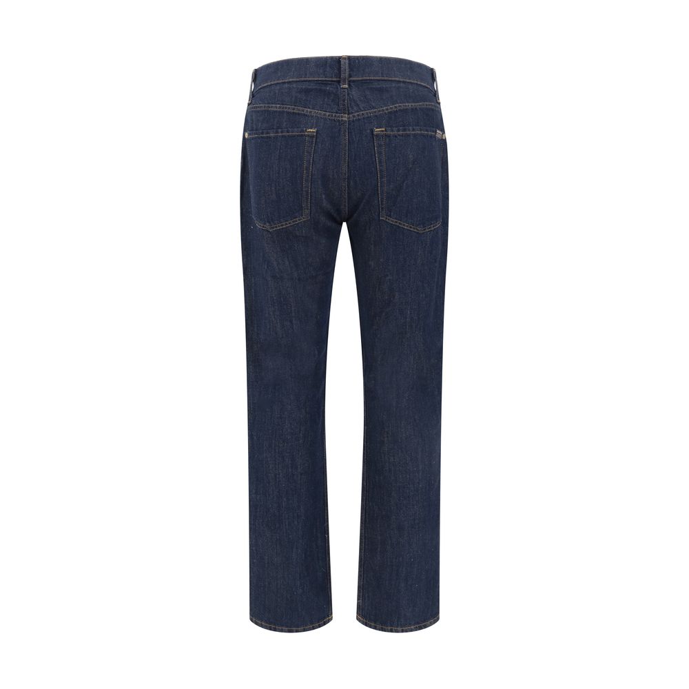 7FOR Gerade geschnittene Jeans aus Baumwolle in Blau