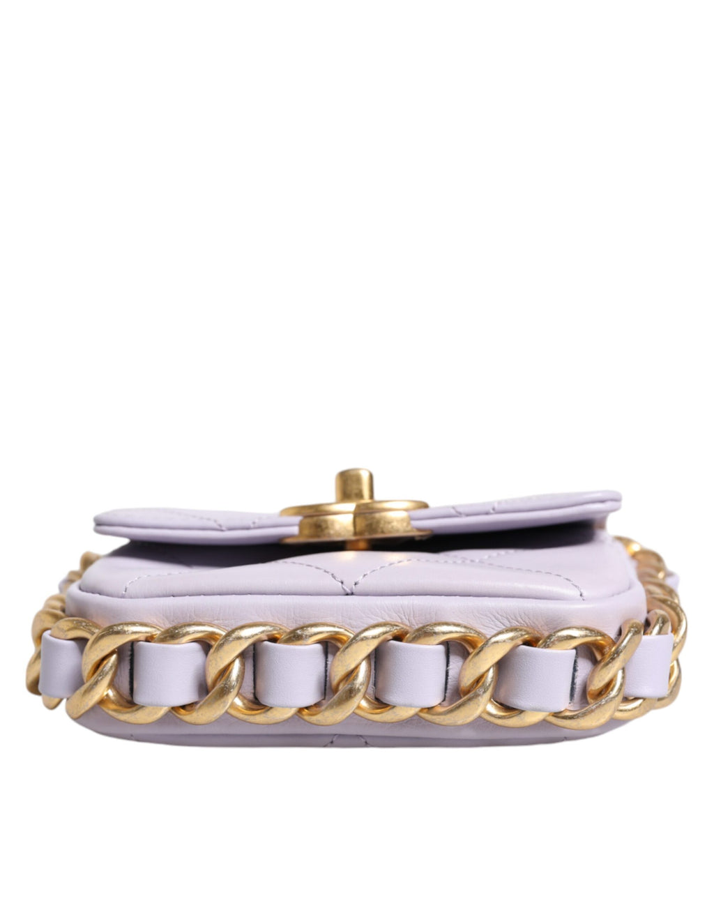 Chanel Blaue gesteppte Kalbsleder-Rahmenkette Mini-Crossbody-Tasche