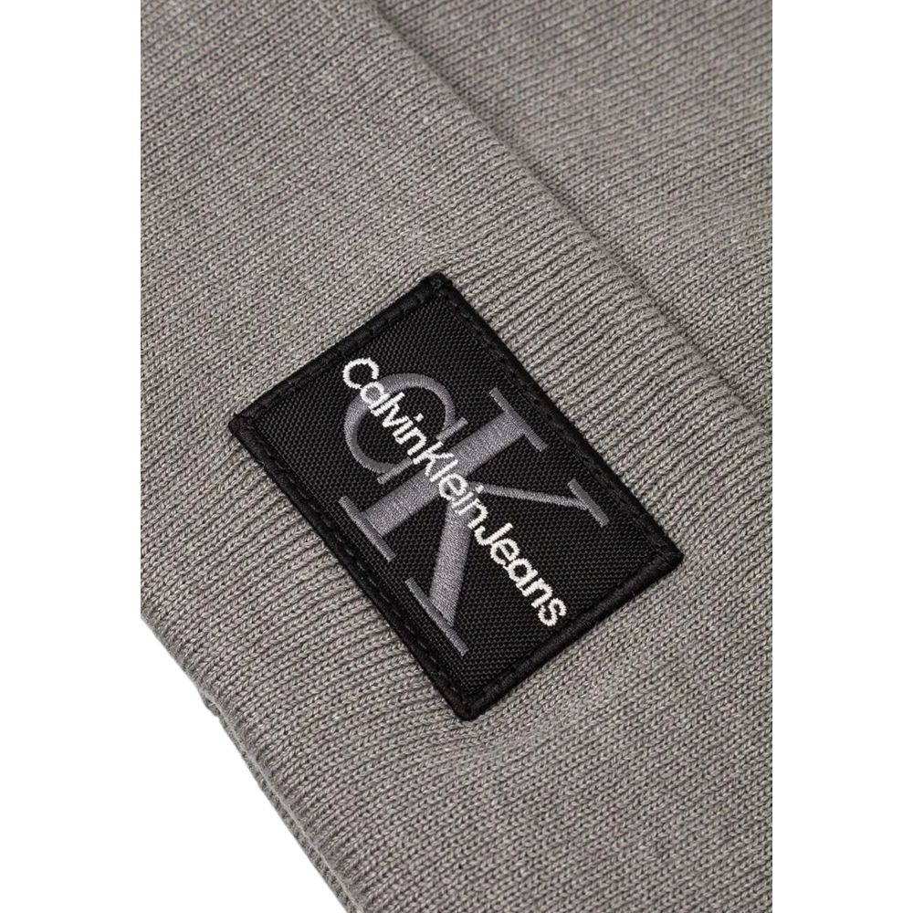 Calvin Klein Jeans Graue Baumwollmützen Baseballmütze