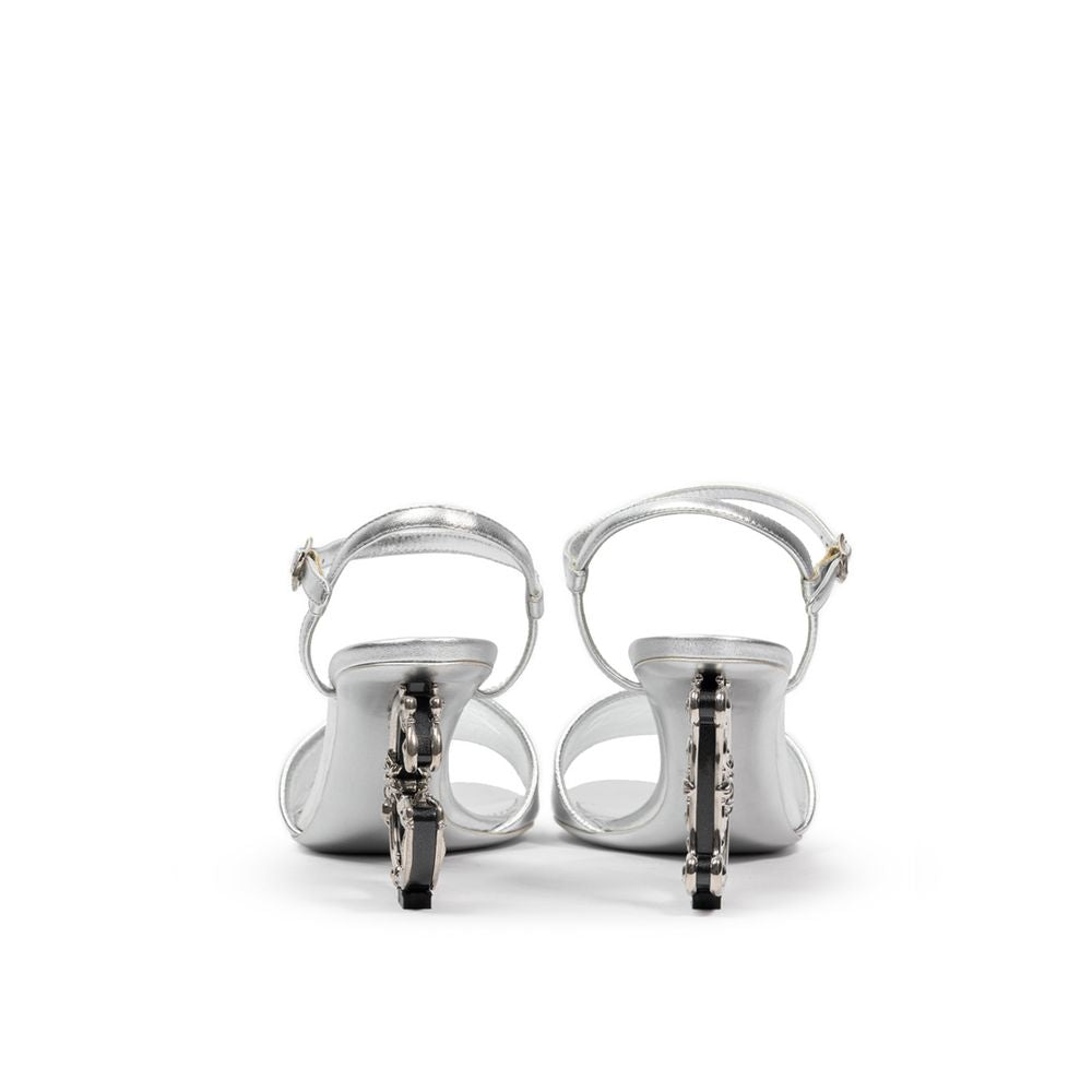 Dolce & Gabbana Graue Leder-Sandale