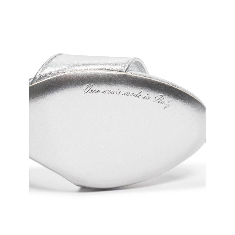 Dolce & Gabbana Graue Leder-Sandale
