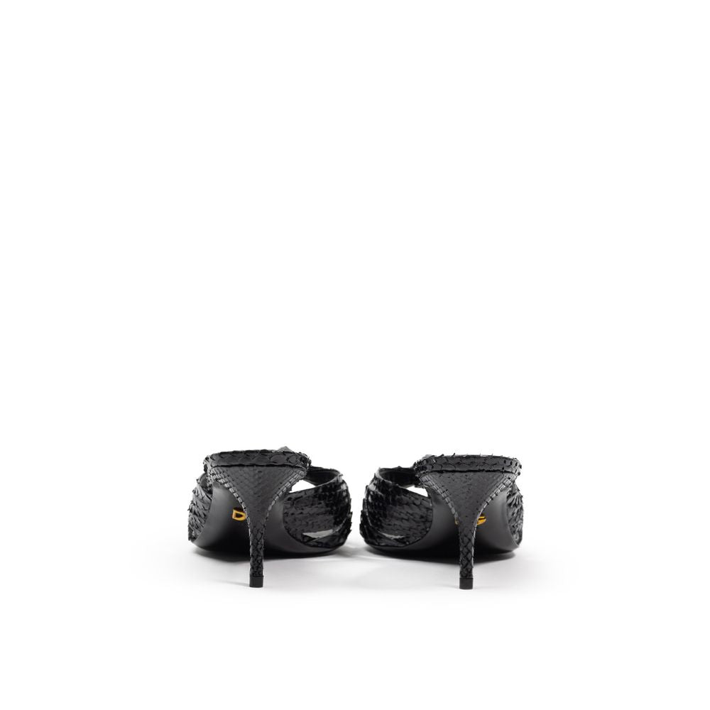 Dolce & Gabbana Schwarze Schlangenhaut-Sandale