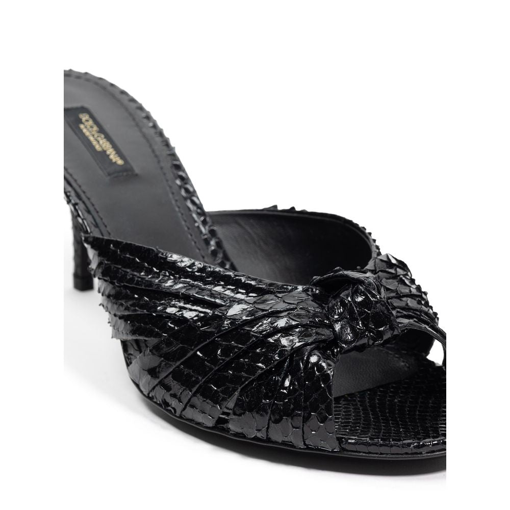 Dolce & Gabbana Schwarze Schlangenhaut-Sandale