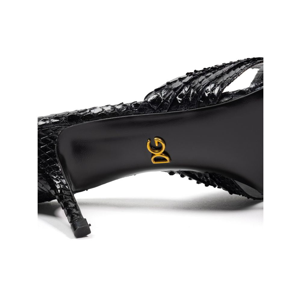 Dolce & Gabbana Schwarze Schlangenhaut-Sandale