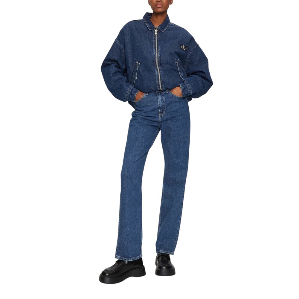 Calvin Klein Jeans Blaue Mom-Jeans aus Baumwolle