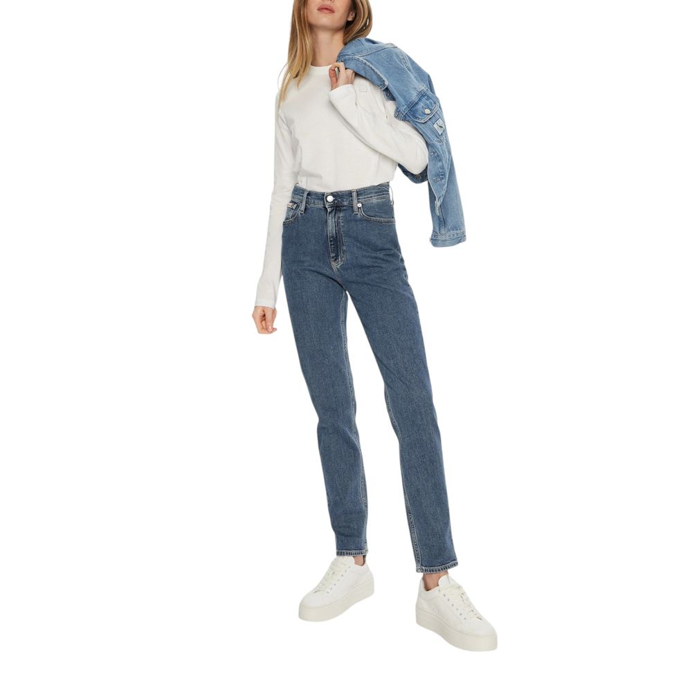 Calvin Klein Jeans Blaue Mom-Jeans aus Baumwolle