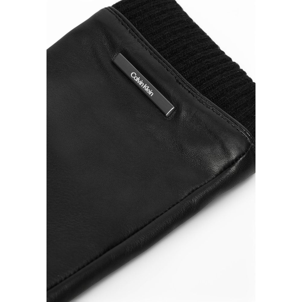 Calvin Klein Schwarzer Lederhandschuh