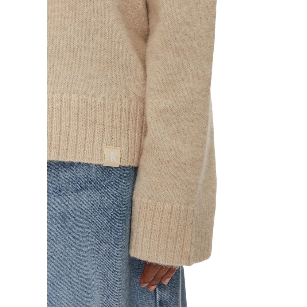 Calvin Klein Jeans Beigefarbener Polyester-Pullover