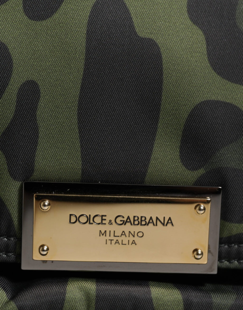 Dolce & Gabbana Grüne Nylon Leopard Print Shell Messenger Crossbody Tasche