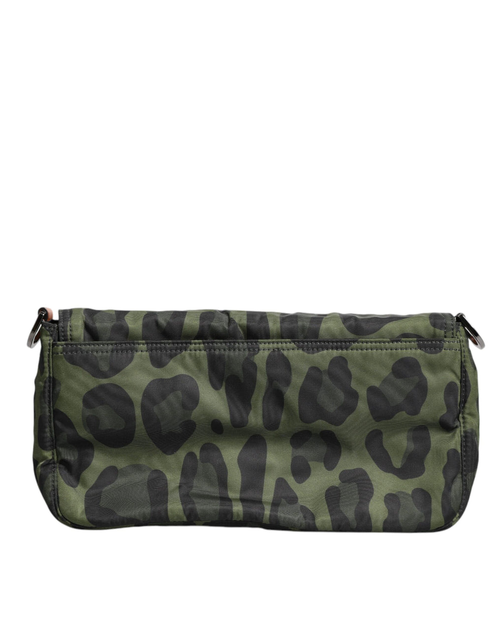 Dolce & Gabbana Grüne Nylon Leopard Print Shell Messenger Crossbody Tasche