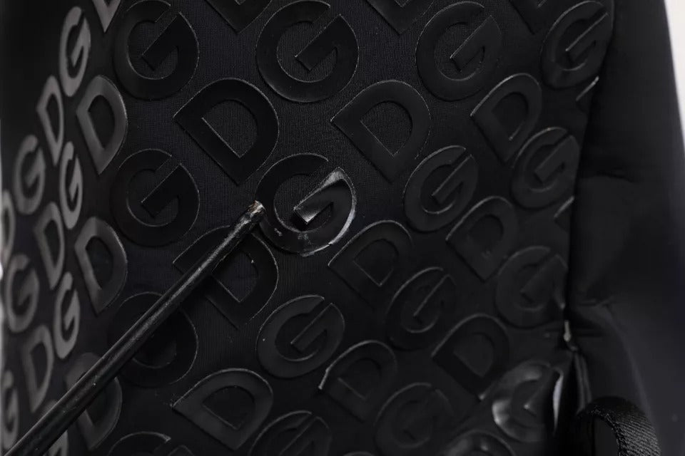 Dolce & Gabbana Schwarzer Neopren Nylon DG Logo Schulrucksack Tasche