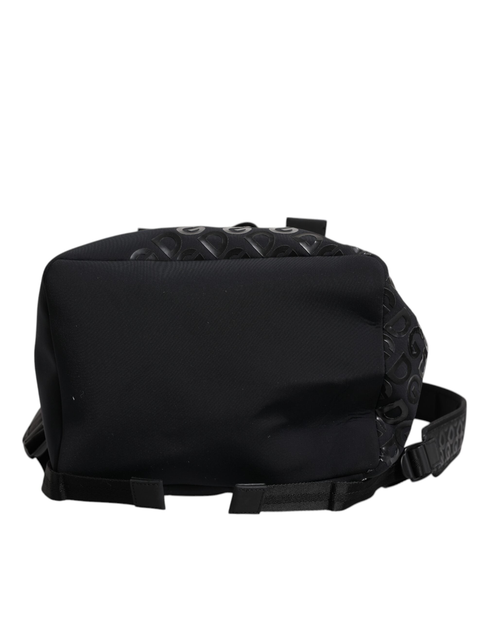 Dolce & Gabbana Schwarzer Neopren Nylon DG Logo Schulrucksack Tasche