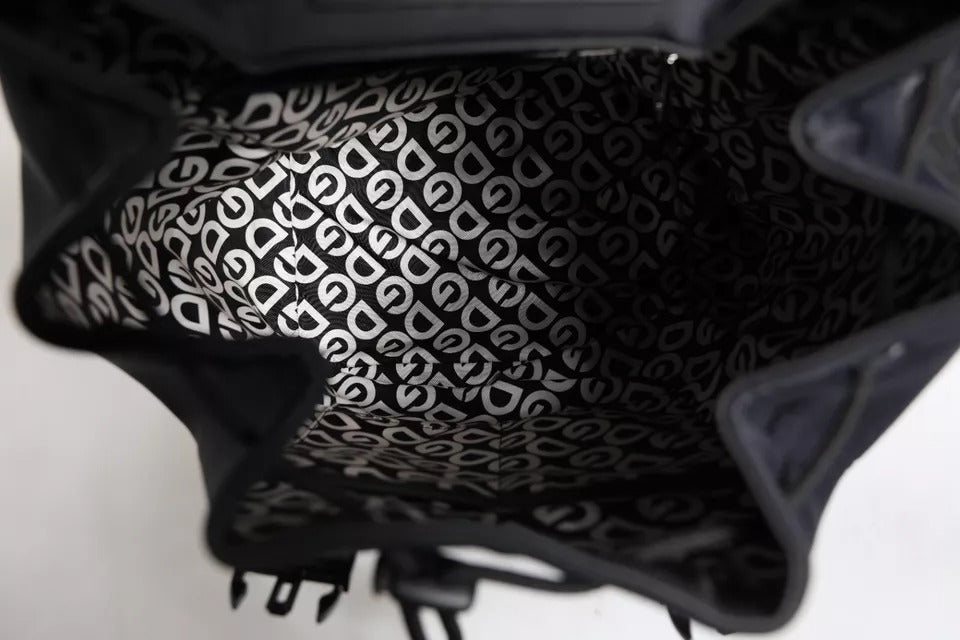 Dolce & Gabbana Schwarzer Neopren Nylon DG Logo Schulrucksack Tasche