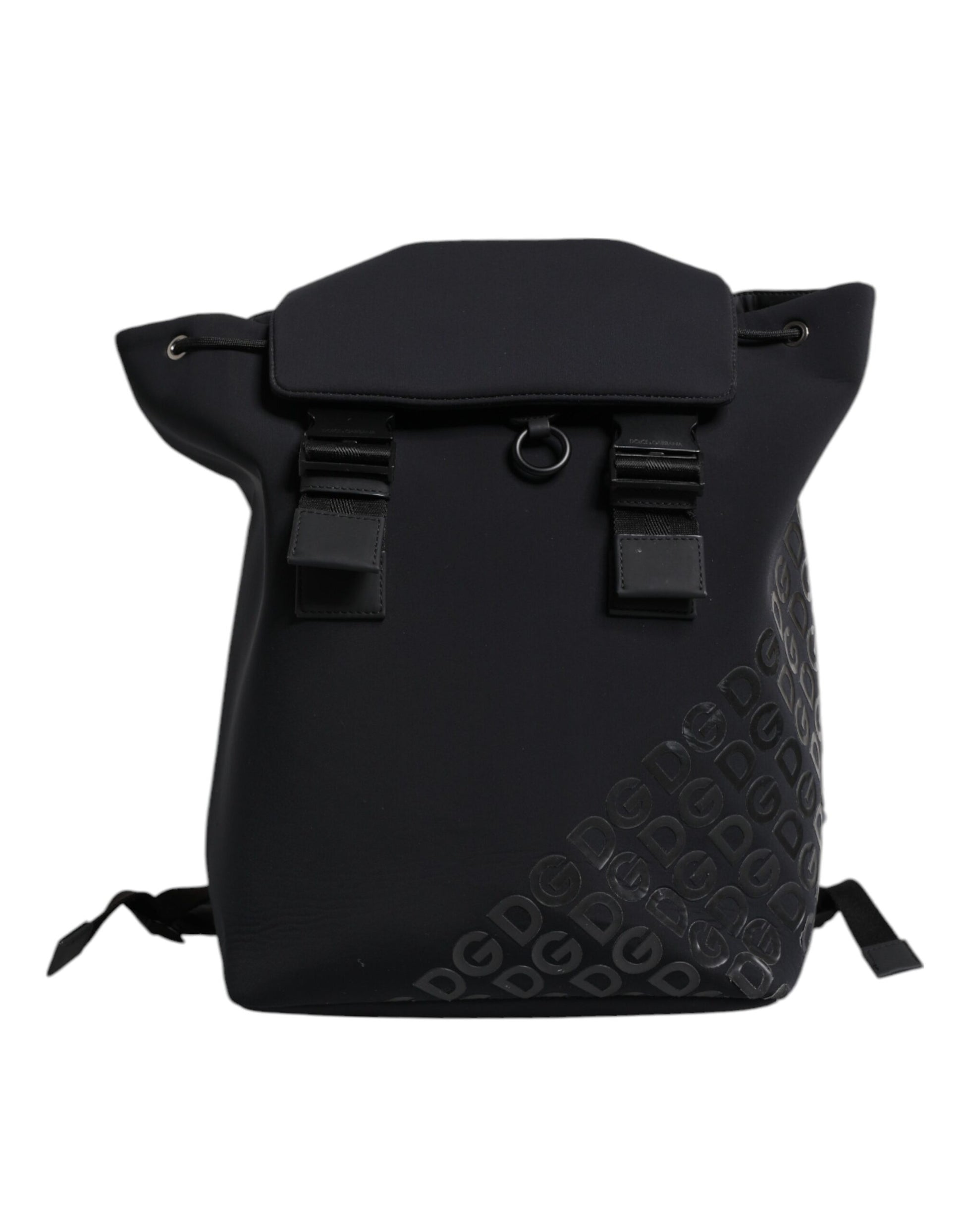 Dolce & Gabbana Schwarzer Neopren Nylon DG Logo Schulrucksack Tasche