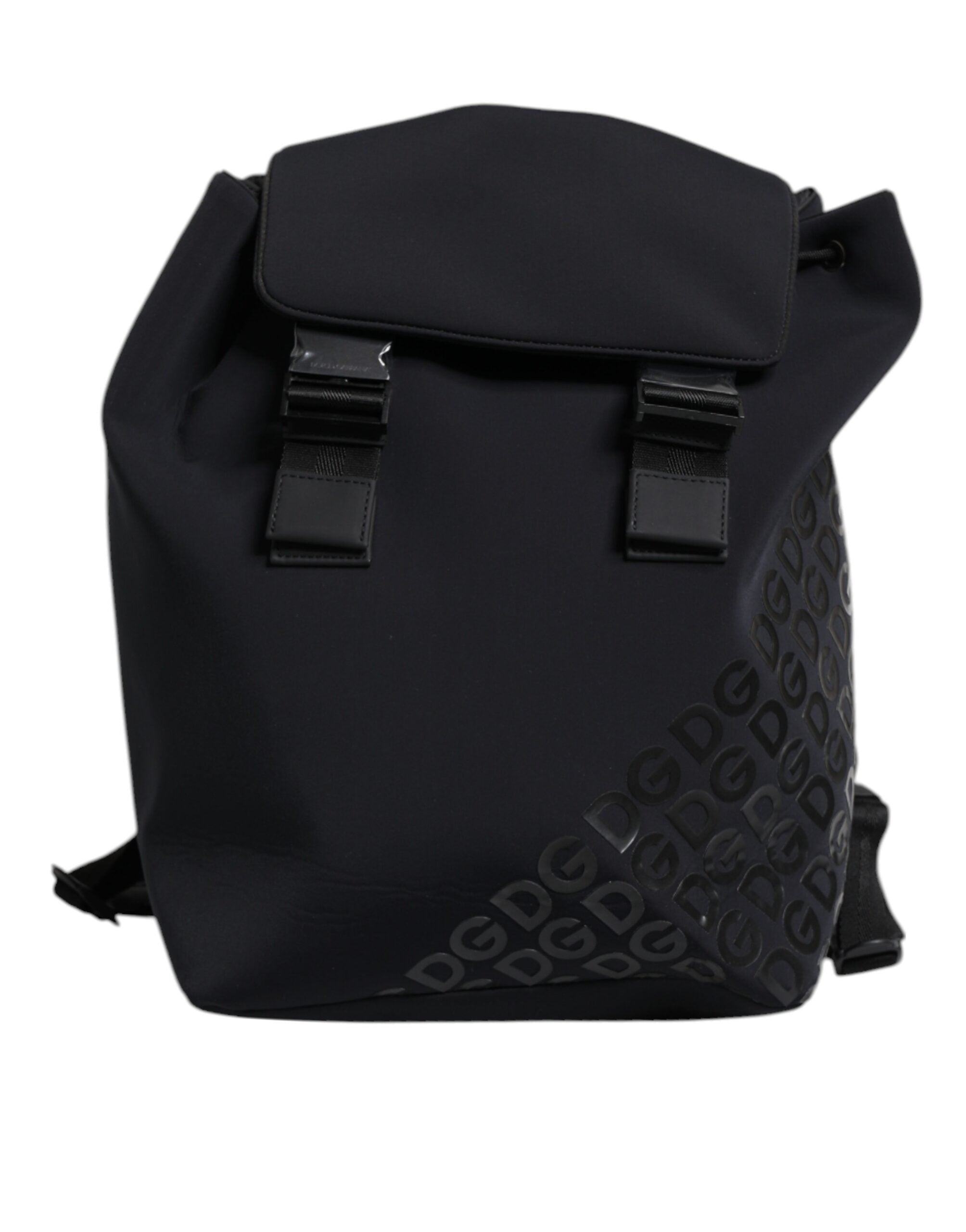 Dolce & Gabbana Schwarzer Neopren Nylon DG Logo Schulrucksack Tasche