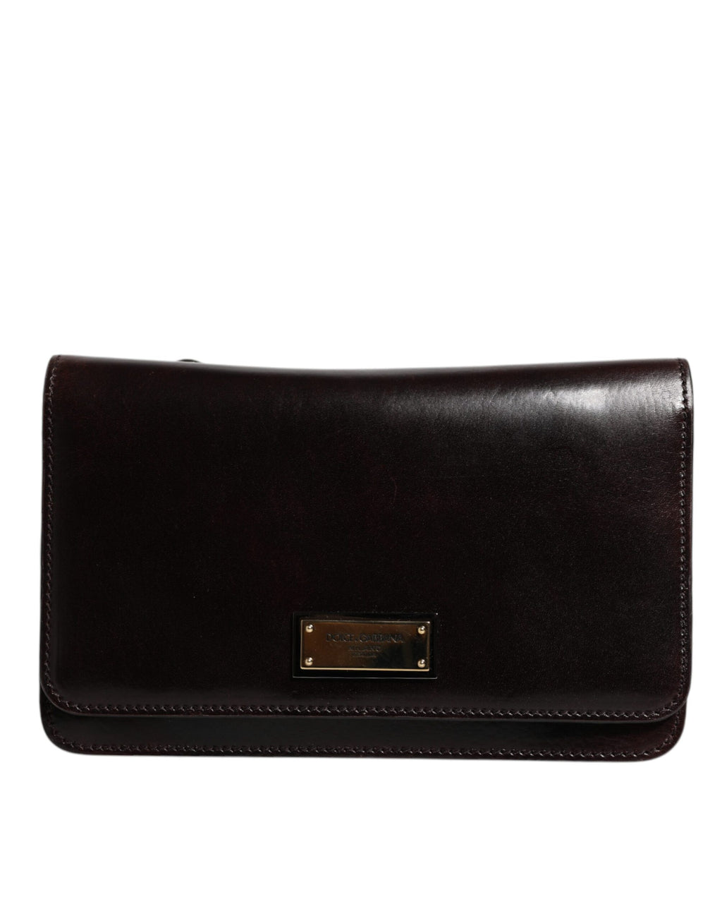 Dolce & Gabbana Maroon Horse Leder Logo Plaque Mini Crossbody Tasche