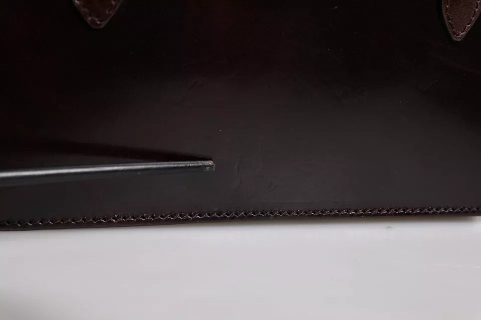 Dolce & Gabbana Maroon Horse Leder Logo Plaque Mini Crossbody Tasche